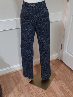 Doncaster Vintage High-Waisted Straight Leg Navy & White Denim Jeans - Size 10